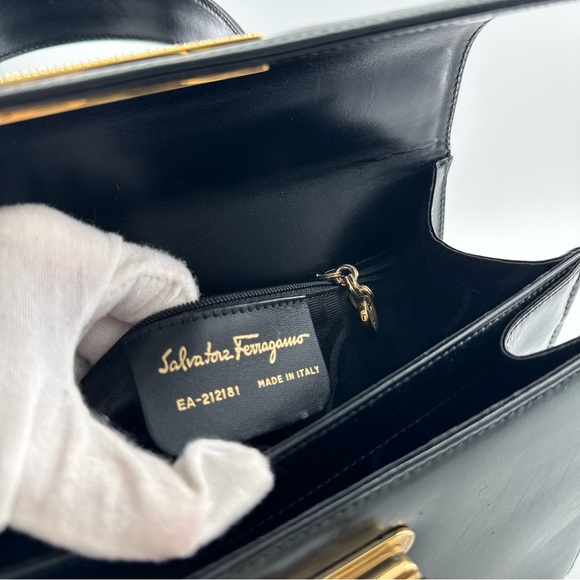 Salvatore Ferragamo Gancini Leather Top Handle Bag - Picture 17 of 17